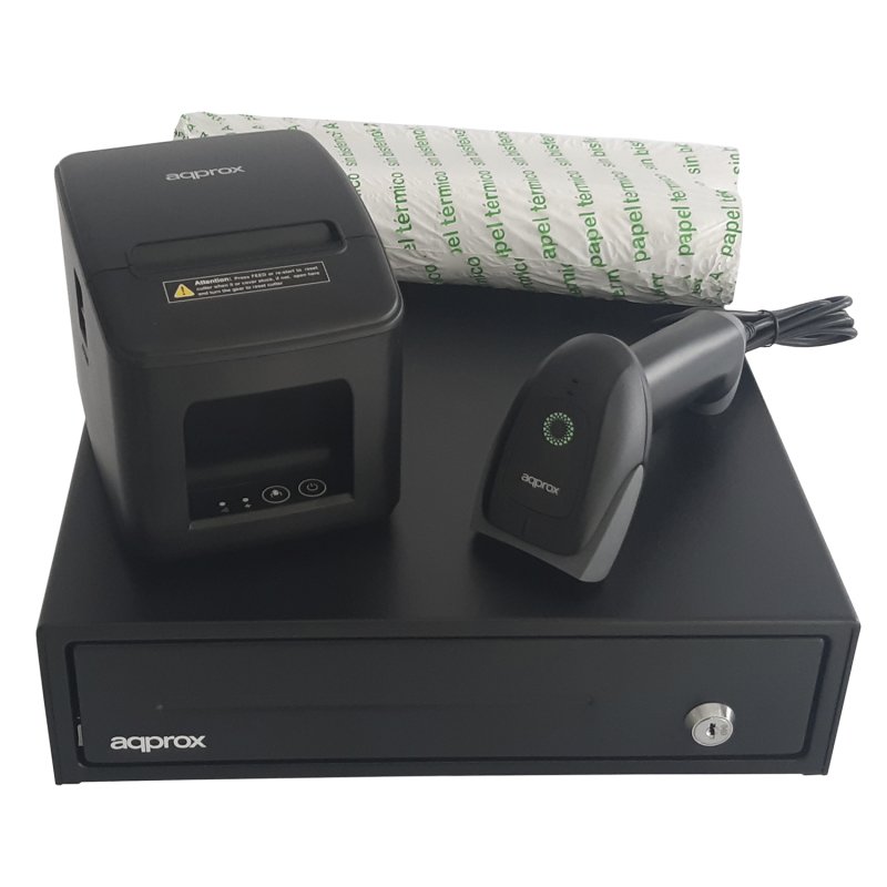 Kit TPV Cajon APPCASH33 Negro + SCAN APPLS22 + IMP. TERM....