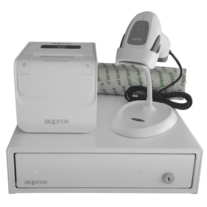 Kit TPV Cajon APPCASH33WH Blanco + SCAN LS22WH + IMP. TER...