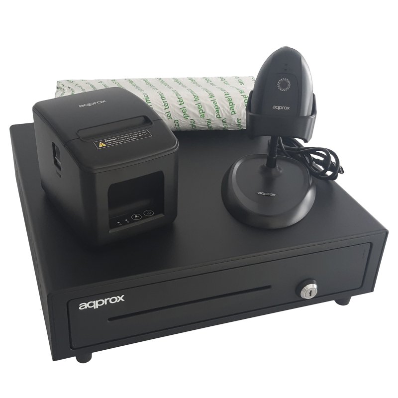 Kit TPV Cajon APPCASH01 Negro + SCAN APPLS11AS + IMP. TER...