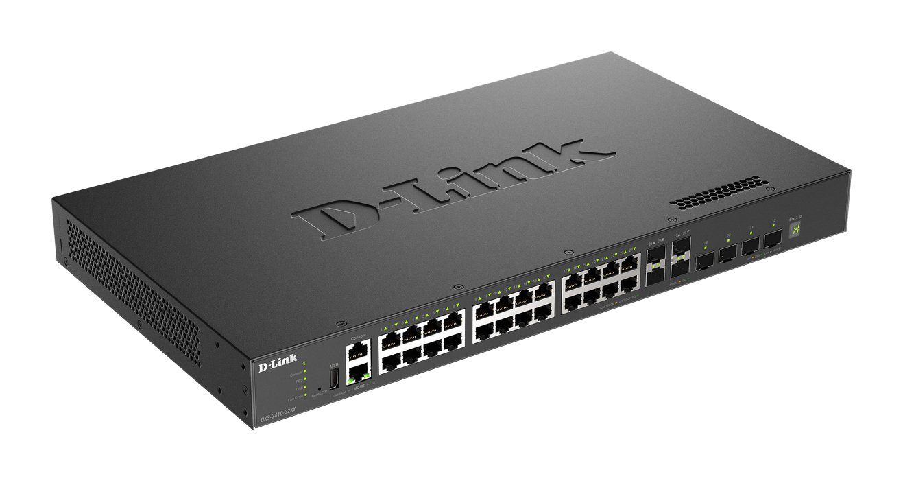 Switch Gestionable L3 Stackable DXS-3410-32XY 24X10GBASE-T + 4X10G Sfp+ + 4X25G SFP28 Multi-GL3 25G — vista detalle 1
