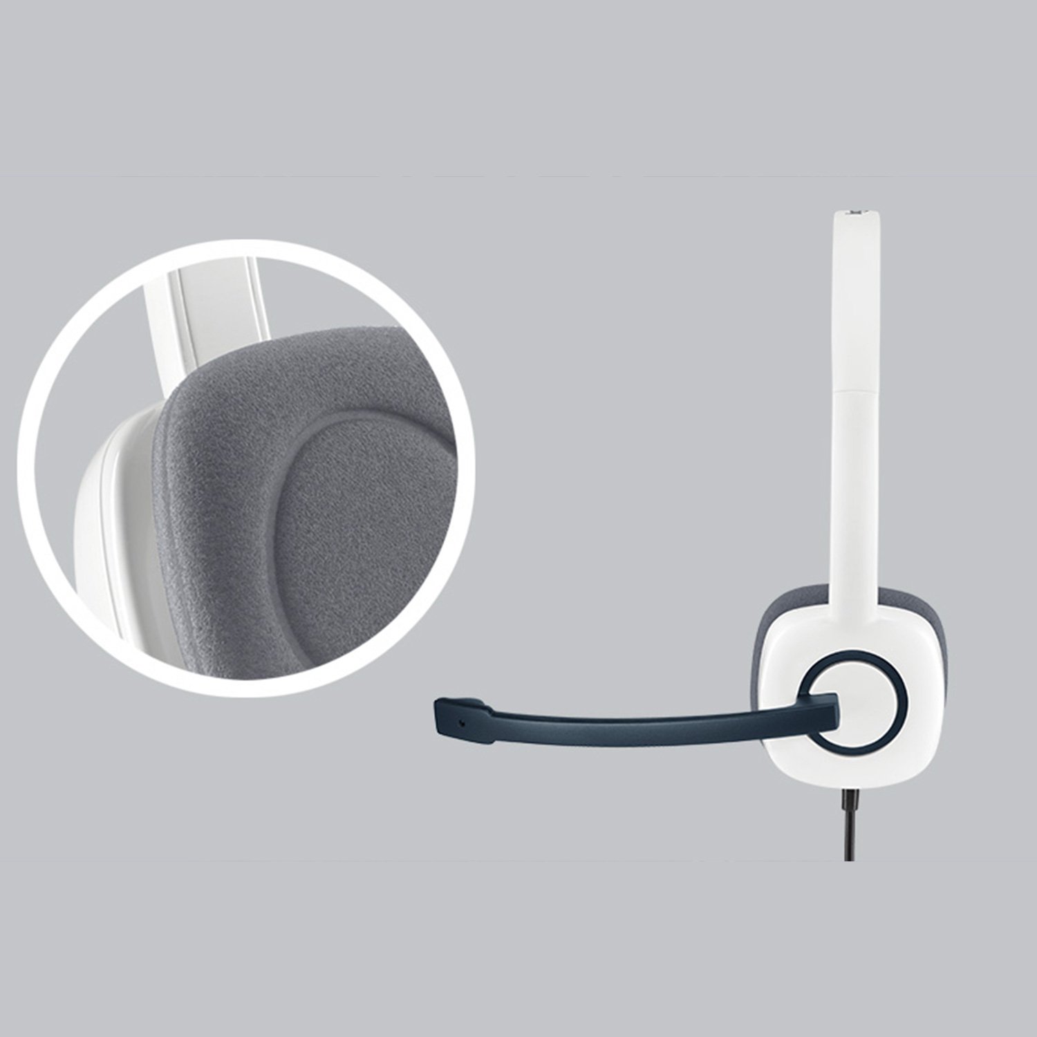 Logitech H150 — Headset con micrófono, conexión jack — vista detalle 2