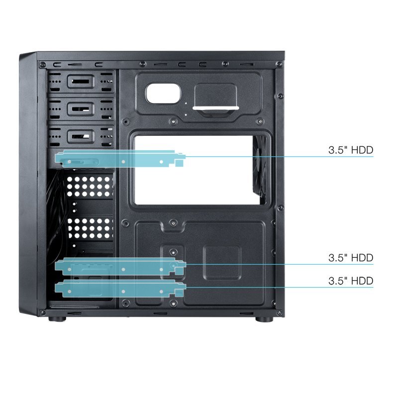 Caja ATX Semitorre TQC-5701U3C-B Color Negro ATX/MicroATX/Mini ITX 1xUSB3.0 — vista detalle 2