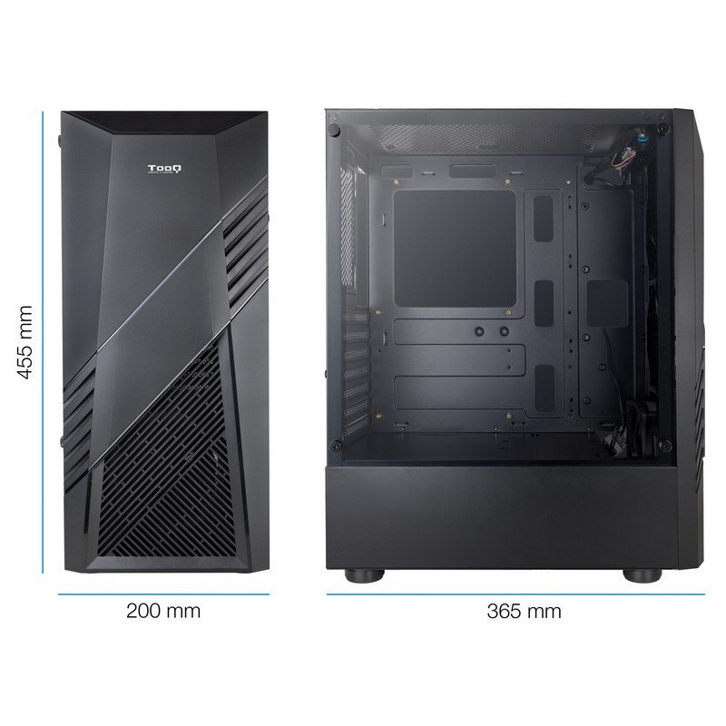 Caja ATX Semitorre Gaming TQGCC102-B "biohazard" Negra ATX/Micro ATX/Mini ITX Frontal LED RGB Ventana Lateral Cristal Templado — vista detalle 1