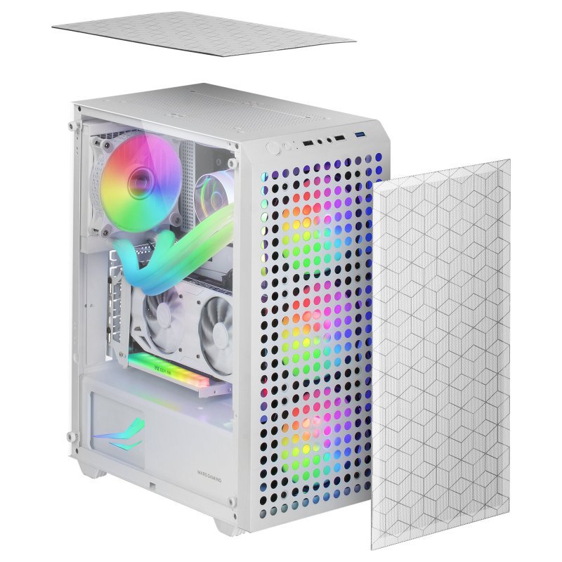 MARS GAMING MCMAGW — Semitorre ATX cristal templado con doble cámara RGB 2