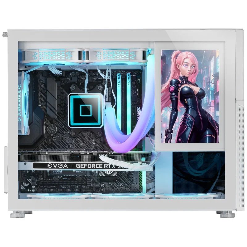 MARS GAMING MC-LCD — Caja MicroATX con pantalla IPS 8" e cristal templado 6