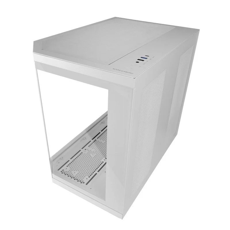Caja ATX Semitorre Gaming MC3TCORE Color Blanco 3 Paneles de Cristal Templado Doble Camara Lateral — vista detalle 1