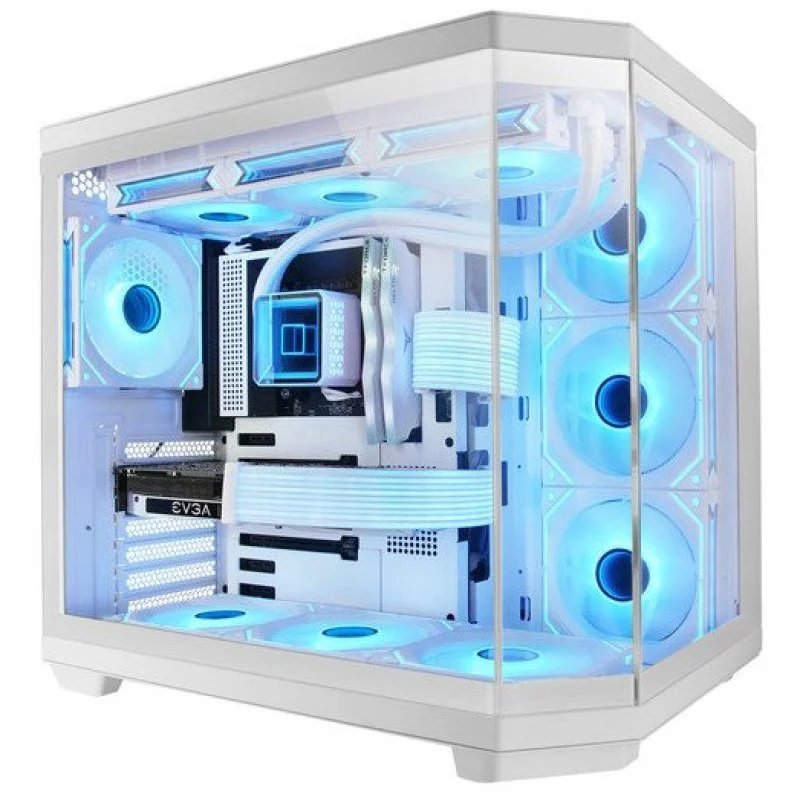Caja ATX Semitorre Gaming MC3TCORE Color Blanco 3 Paneles de Cristal Templado Doble Camara Lateral — vista detalle 2