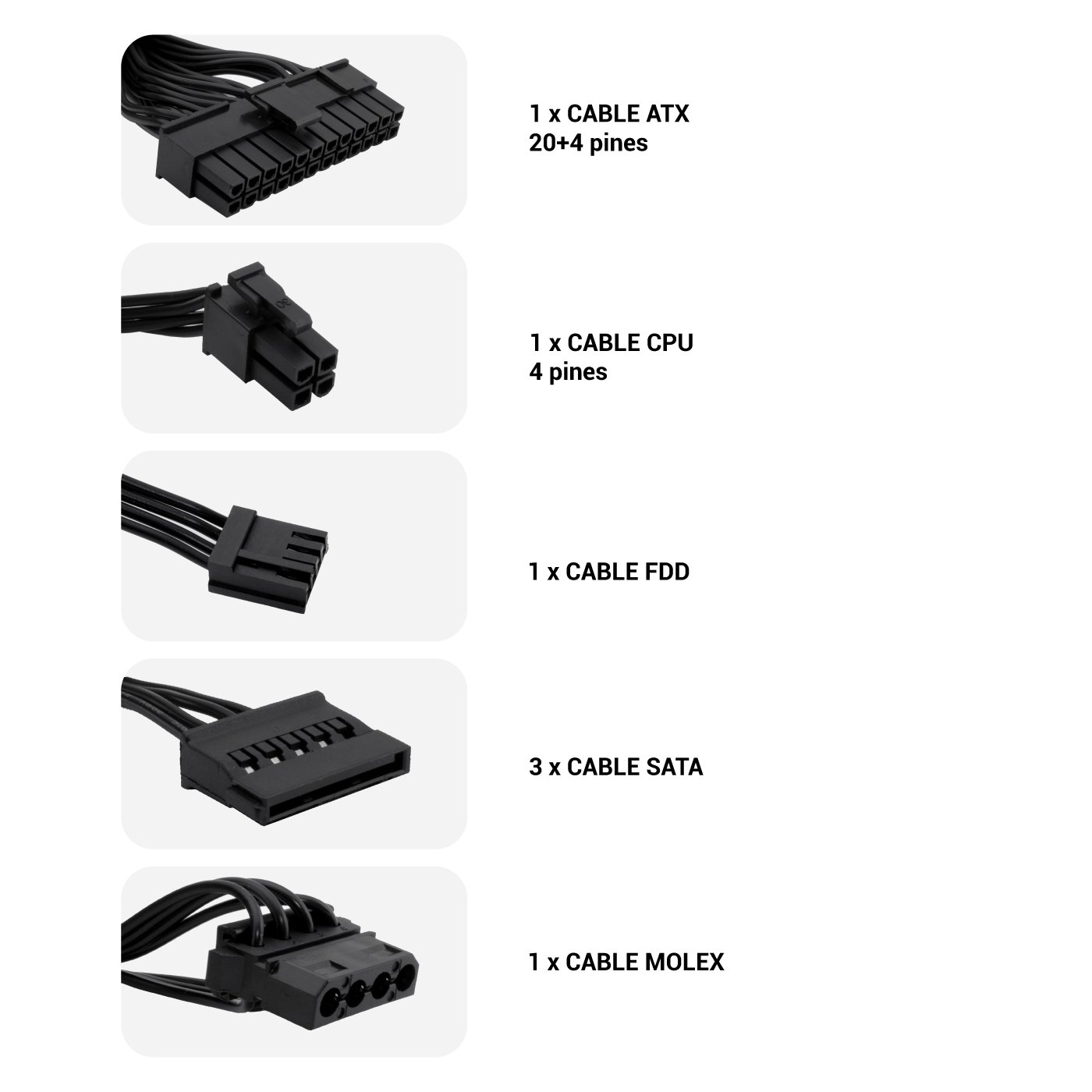 Fuente de Alimentacion SFX 500W Basic 500GR-S Potencia Max para Cambios y Reparaciones — vista detalle 2