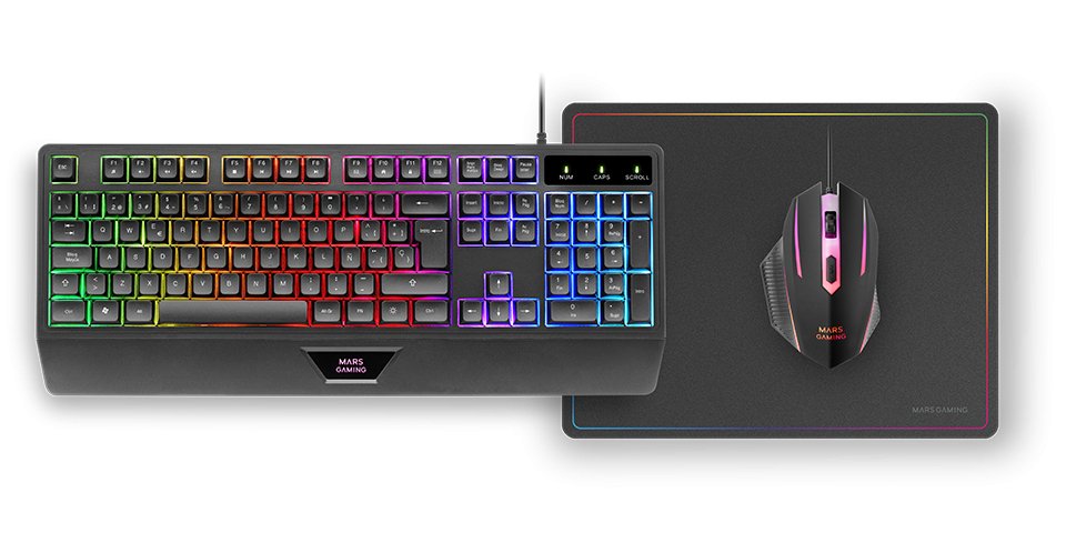 Teclado Mouse y Alfombrilla MCP124PT Portugues RGB H-MECH — vista detalle 1
