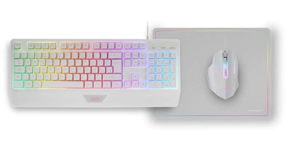 Teclado Mouse y Alfombrilla MCP124WPT Portugues RGB H-MECH — vista detalle 1