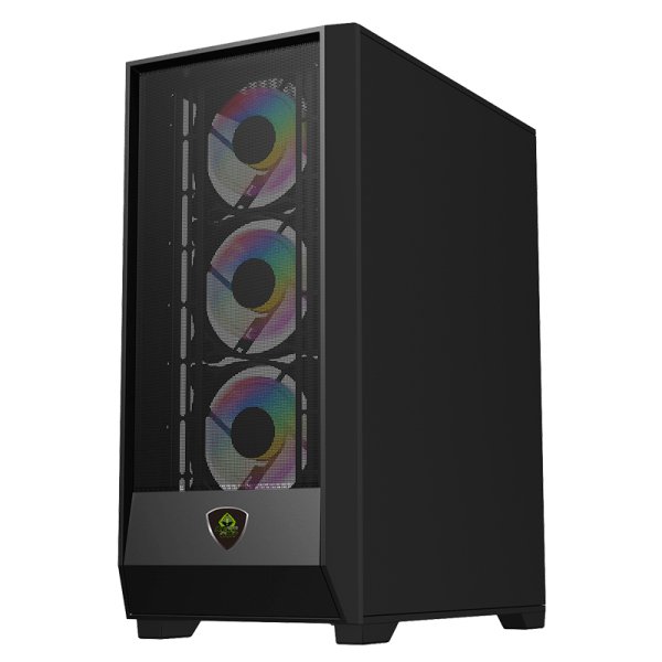 Caja ATX Semitorre XC-501 MESH 2x3.5” 2x2.5” 1xUSB2.0 1xUSB3.0 1xUSB-C GPU Max 360mm Color Negro — vista detalle 2