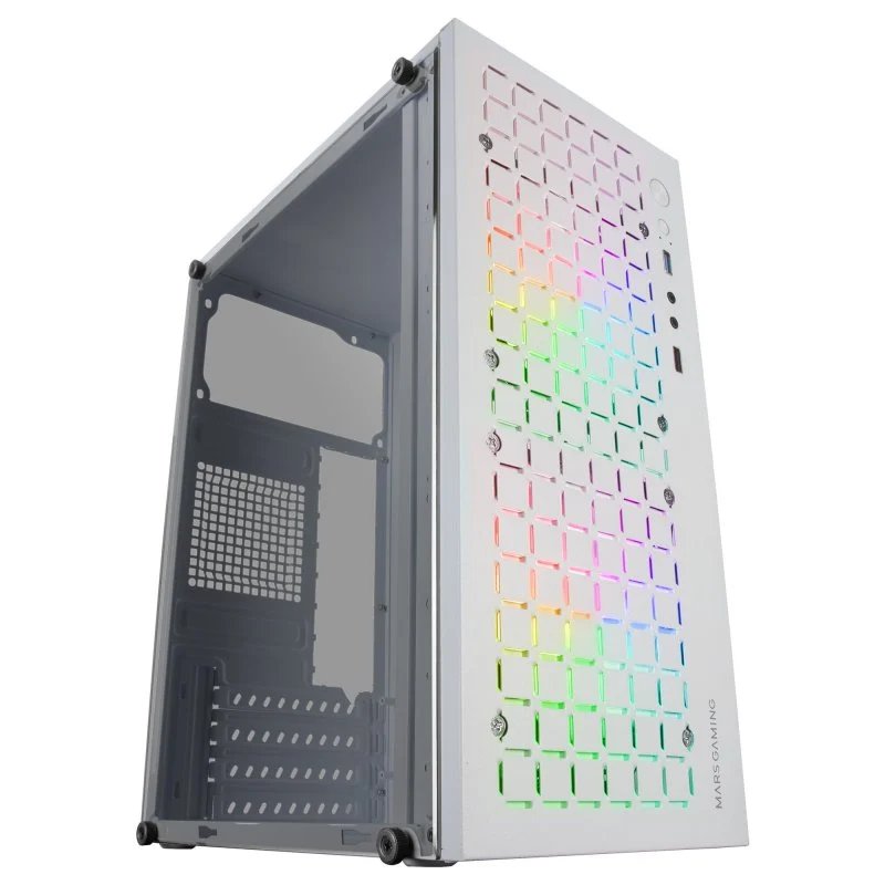 MARS GAMING MC-CORE WHITE — Caja MicroATX con ventana lateral y 2 ventiladores RGB 2