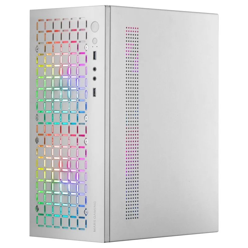 MARS GAMING MC-CORE WHITE — Caja MicroATX con ventana lateral y 2 ventiladores RGB 5