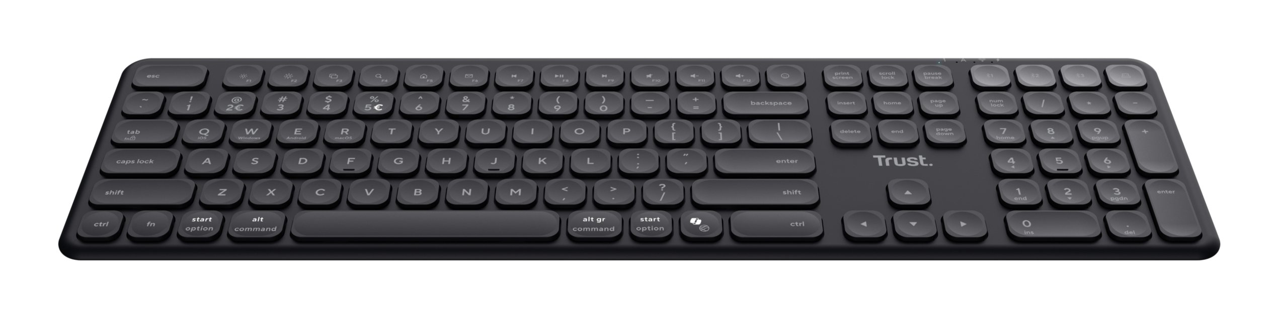 TRUST VAIYA — Teclado inalámbrico multidispositivo tamaño completo — vista detalle 1