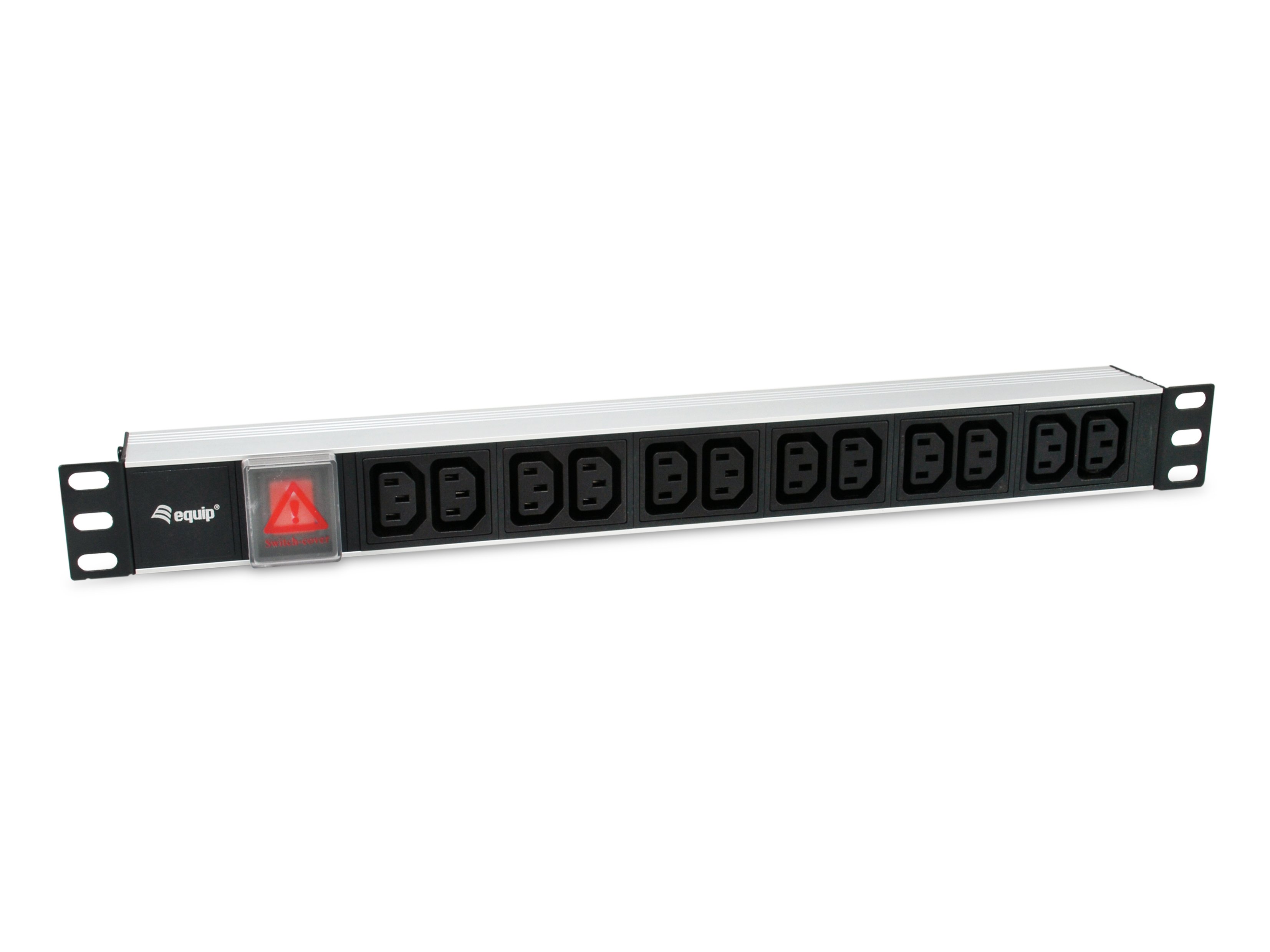 EQUIP Regleta 19" 1U — 12 tomas IEC C13 con interruptor, cable 1.8m