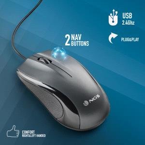 Mouse MUSK Laser con Cable de 1200 DPI USB Ambidiestros Negro — vista detalle 2