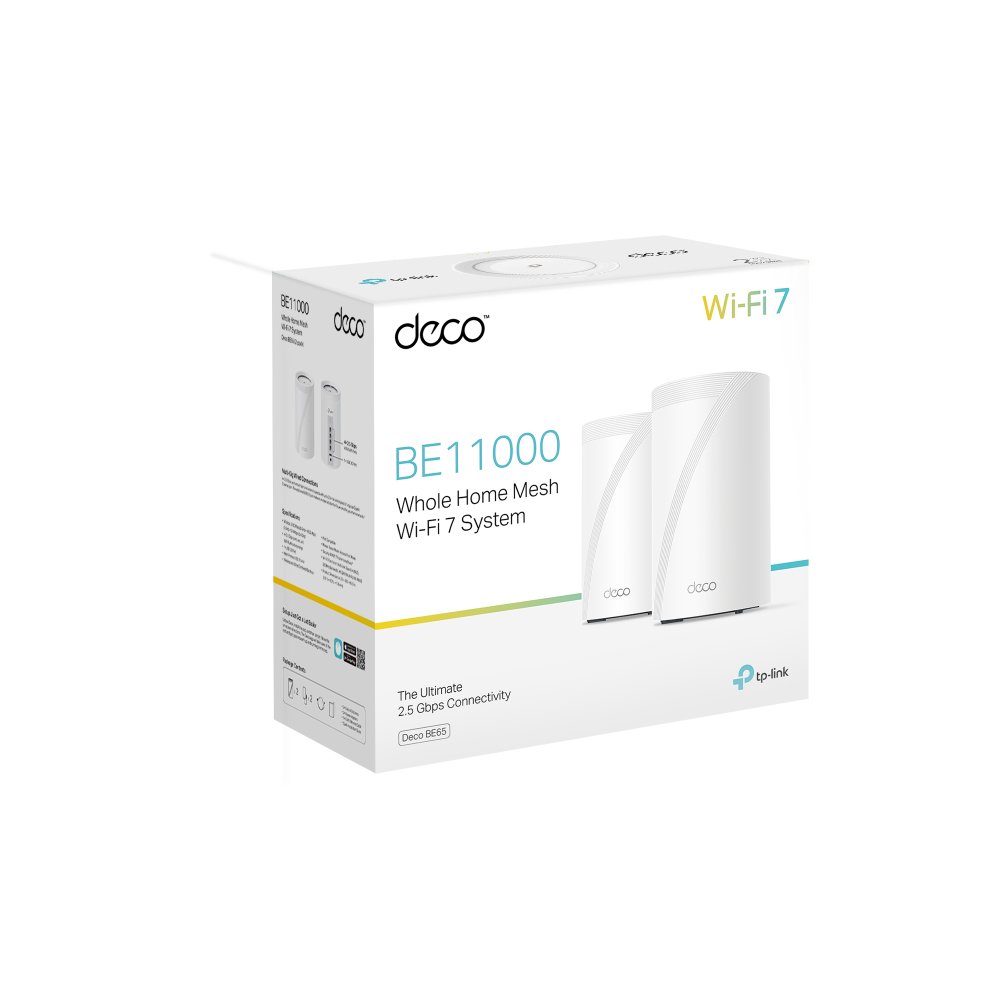 Punto de Acceso Interior MESH WIFI 7 TP-LINK Tribanda 2-PACK BE9300 5760Mbps/6GHz 2880Mbps/5GHz 4xLAN 2.5Gb — vista detalle 2