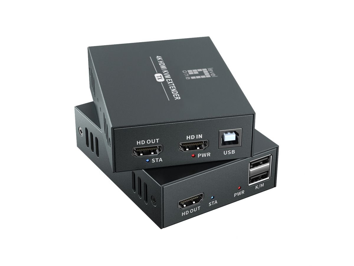 Level One HVE-8111 — Extensor HDMI 4K + USB hasta 100m por Cat6
