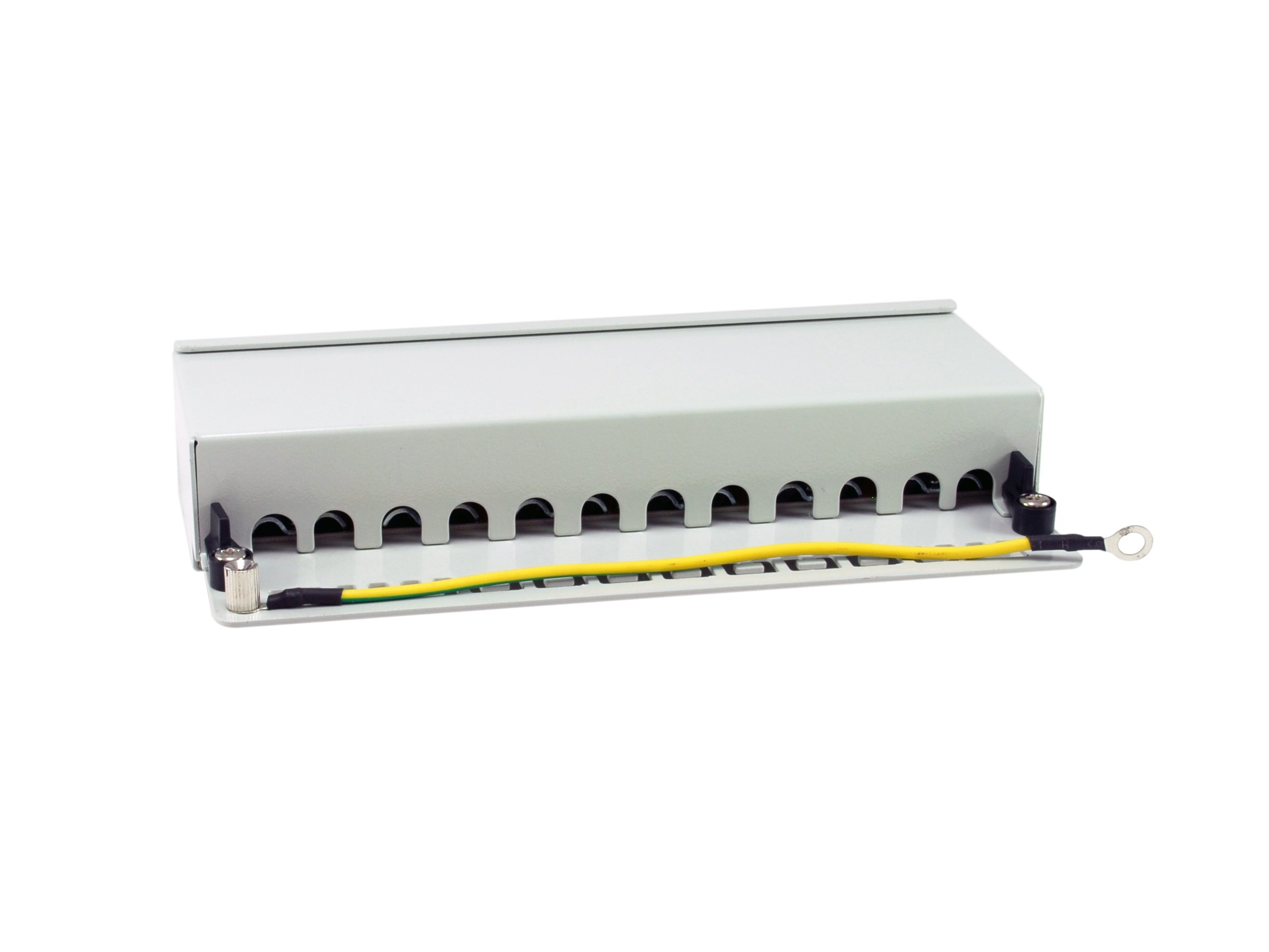 Patch Panel de Sobremesa CAT.6A Apantallado 12 Puertos Color Negro (RAL 7035) — vista detalle 1