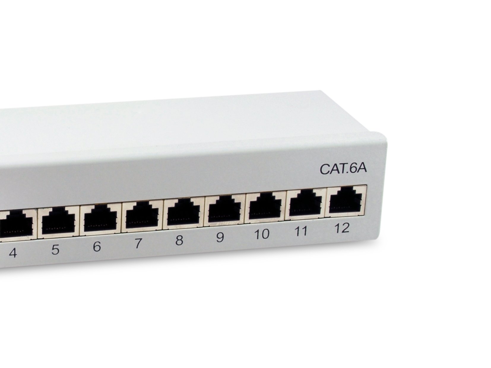 Patch Panel de Sobremesa CAT.6A Apantallado 12 Puertos Color Negro (RAL 7035) — vista detalle 2