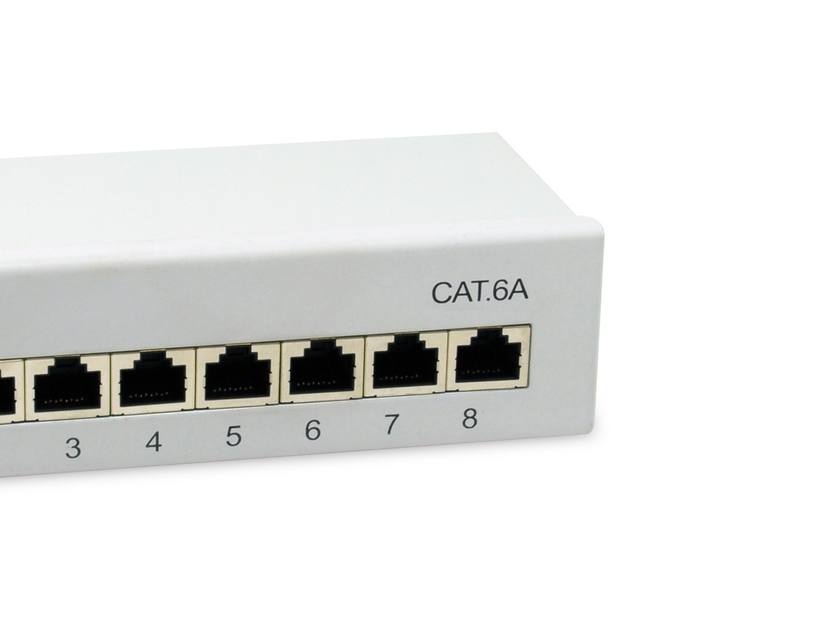 Patch Panel de Sobremesa CAT.6A Apantallado 8 Puertos Color Gris Claro (RAL 7035) — vista detalle 2