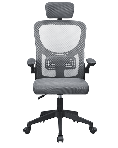 Silla Ergonomica Mgcergoplus Gris Malla Transpirable Reposacabezas y Reposabrazosajustable 3