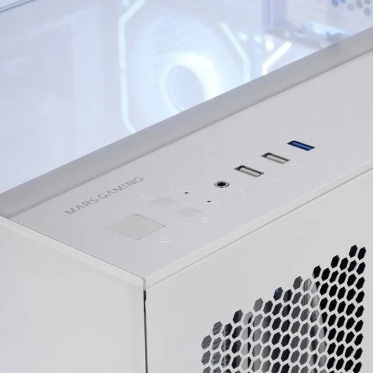 Caja ATX Semitorre Gaming Mcvision Triple Cristal Templado GPU 415mm 1x3.5 3x2.5 Blanco — vista detalle 2