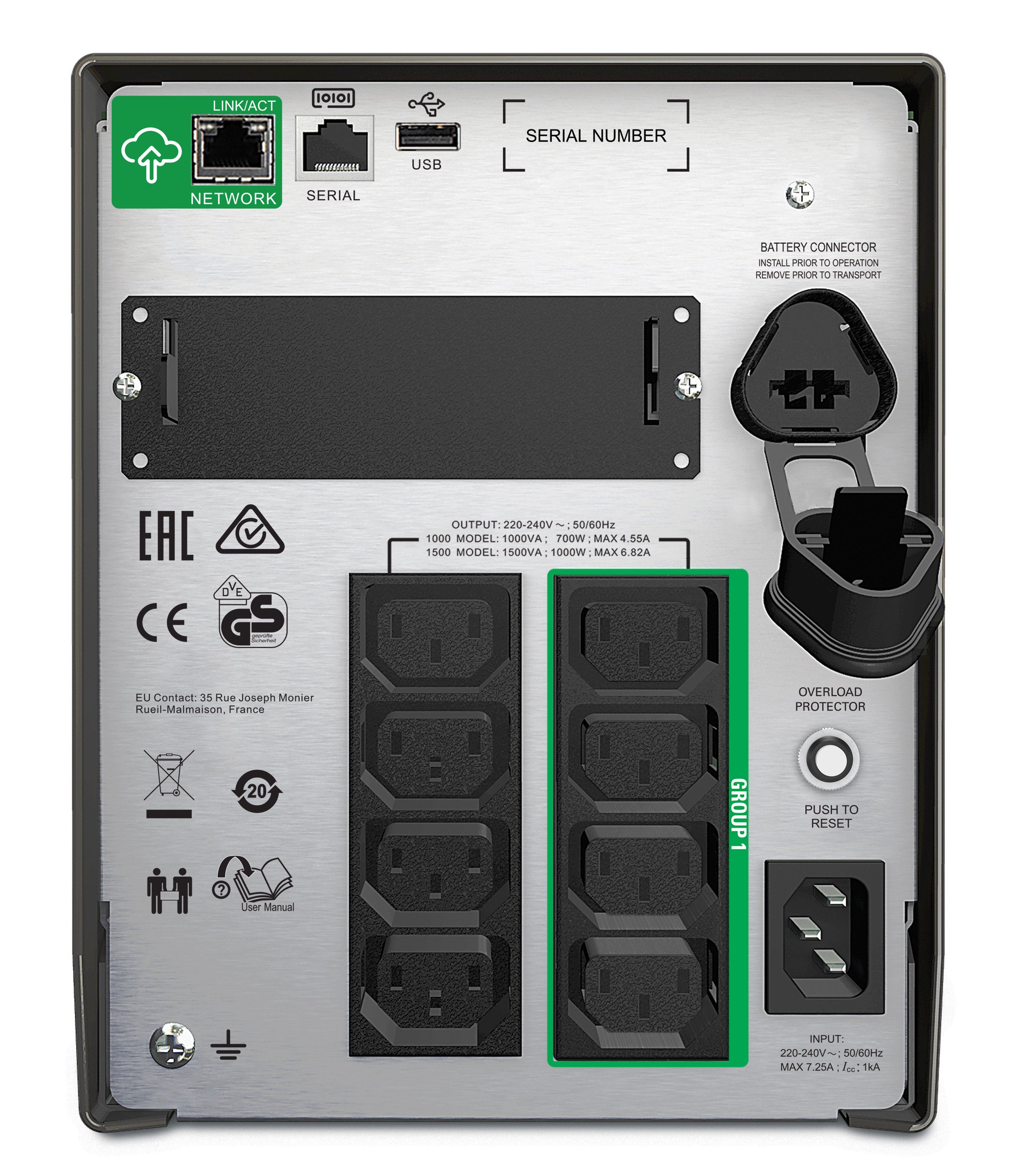 SAI SMT1000IC Smart UPS 1500VA 1000W 230V 8xIEC Formato Torre Smartconnect — vista detalle 1