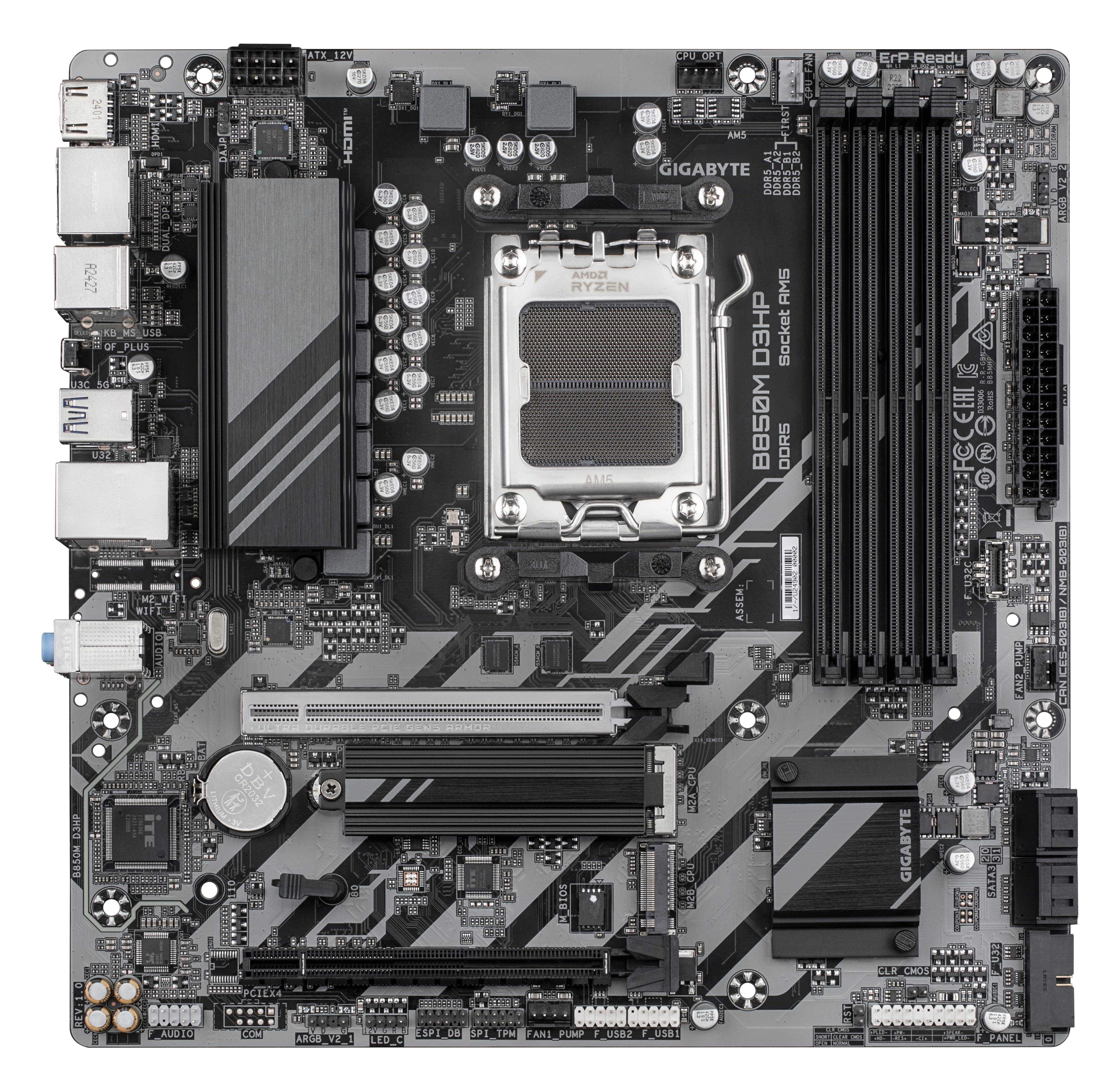 PB B850M D3HP M-ATX Skt AMD5 DDR5 2xM.2 HDMI 2xDISPLAYPORT 2