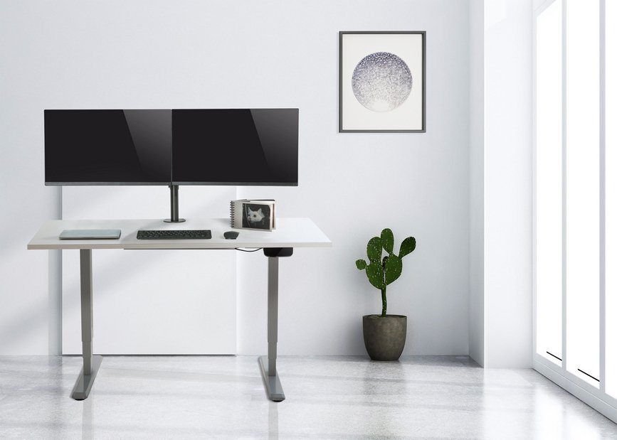 Soporte de Mesa 650115 para 2 Pantallas 13"-27" de Brazo Inclinable y Giratorio 360§ MAX. VESA 100X100 HATA 8KG — vista detalle 2