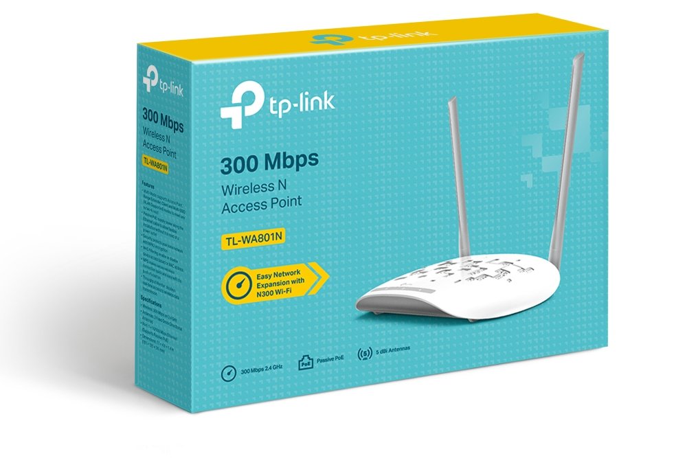 Punto de Acceso Interior WIFI TP-LINK WA801N 300MB 2.4GHz 2 Antenas Fijas POE Pasivo — vista detalle 2
