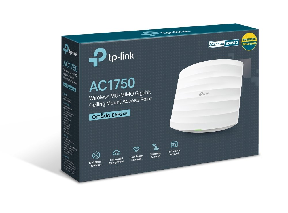 TP-Link EAP245 — Punto de acceso Wi-Fi AC1750 con PoE pasivo 5