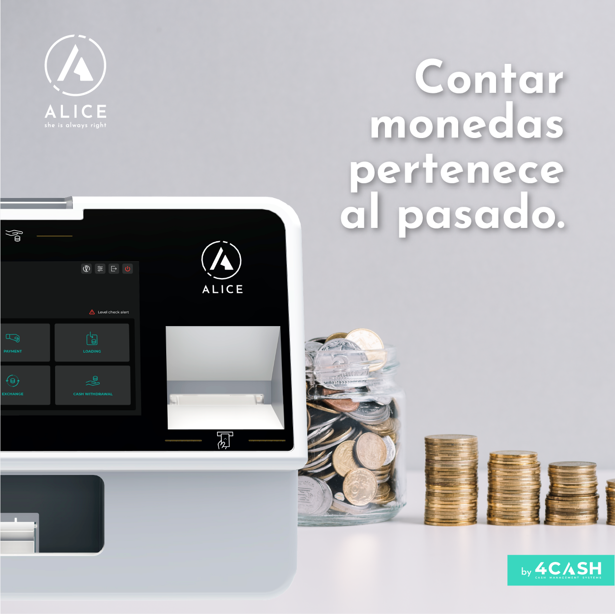 Maquina de Autocobro Blanca — vista detalle 2