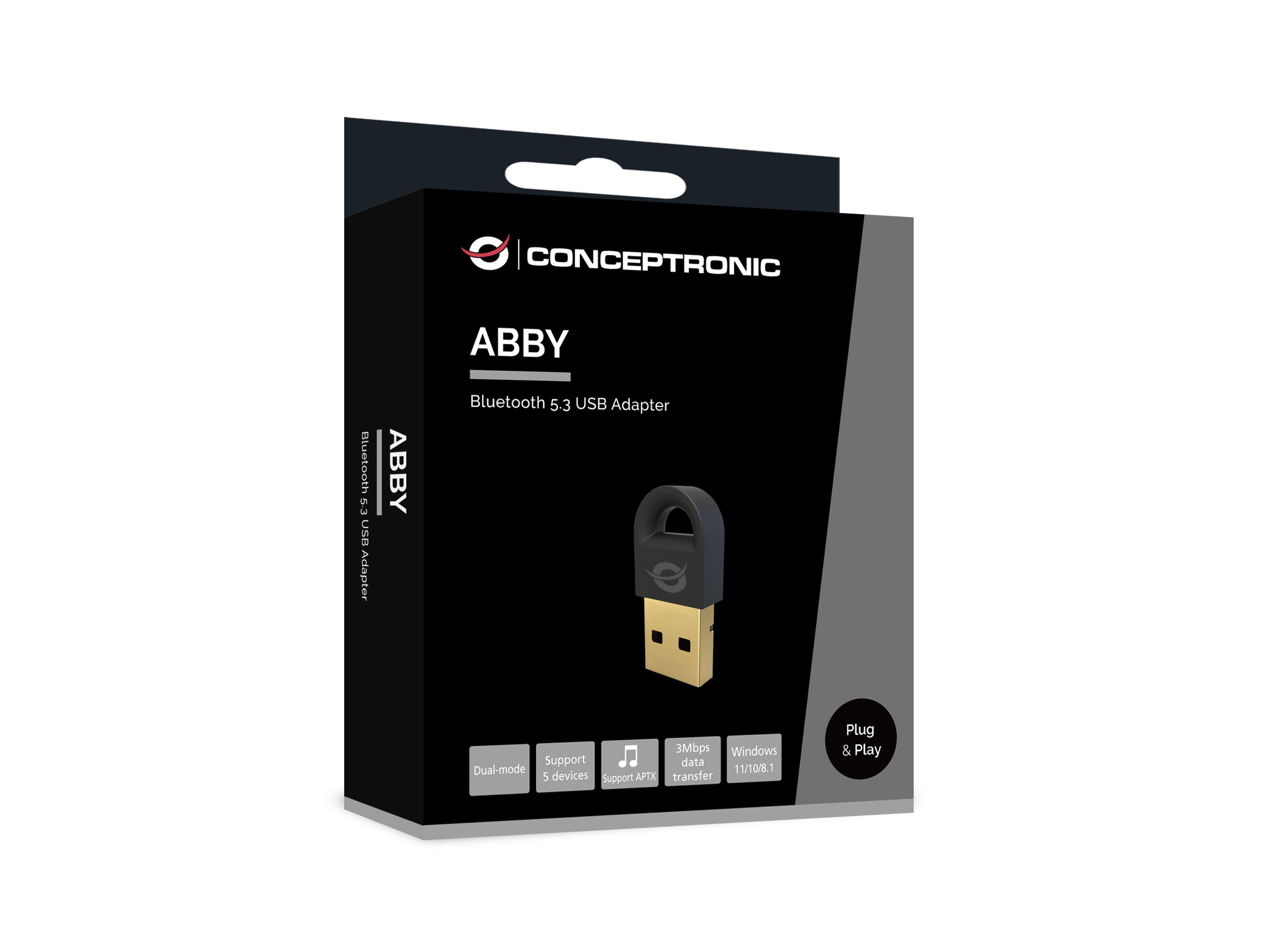 CONCEPTRONIC ABBY016B — Adaptador Bluetooth 5.3 USB, 20m de alcance 3