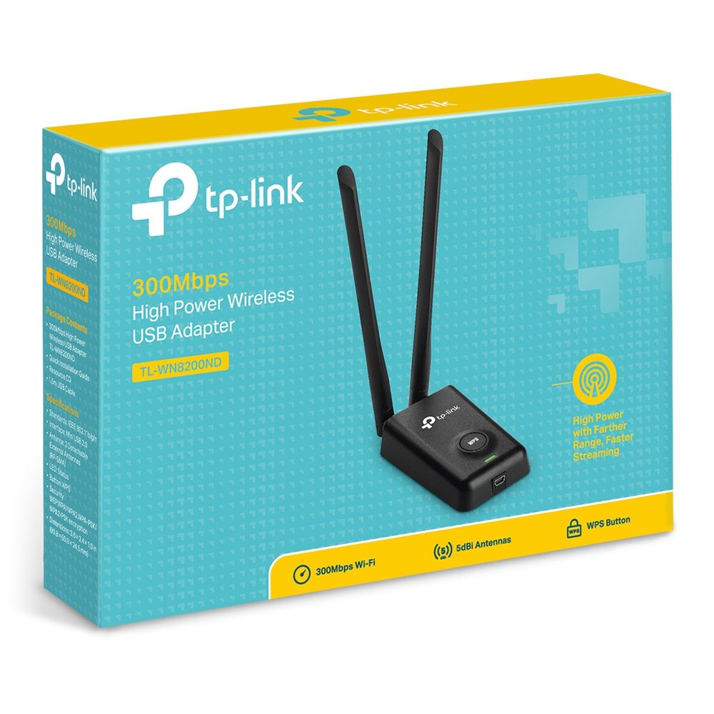 TP-LINK WN8200ND — Adaptador WiFi 300Mbps alta potencia 500mW — vista detalle 2