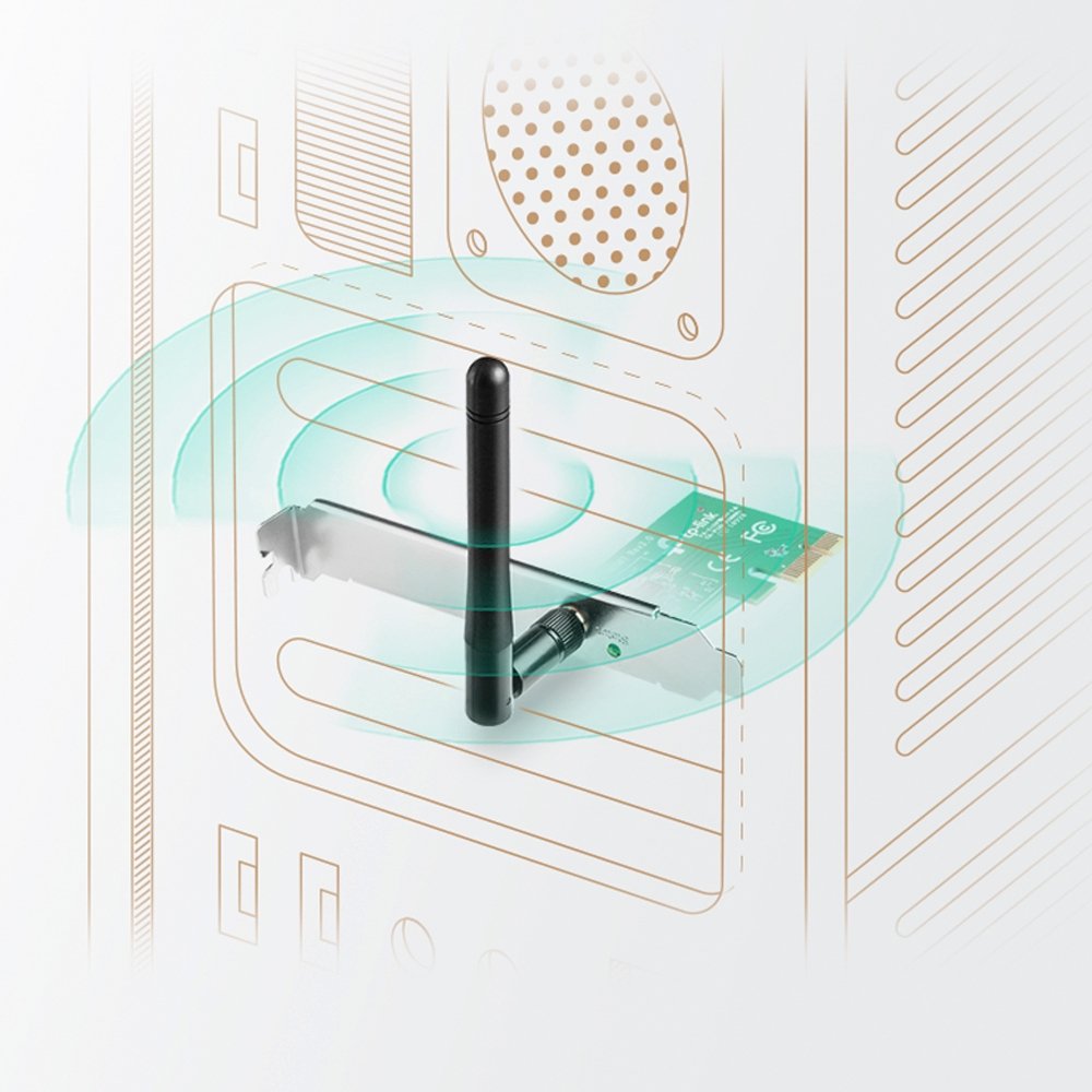 TP-Link WN781ND — Adaptador PCI Express WiFi 150 Mbps con antena 3