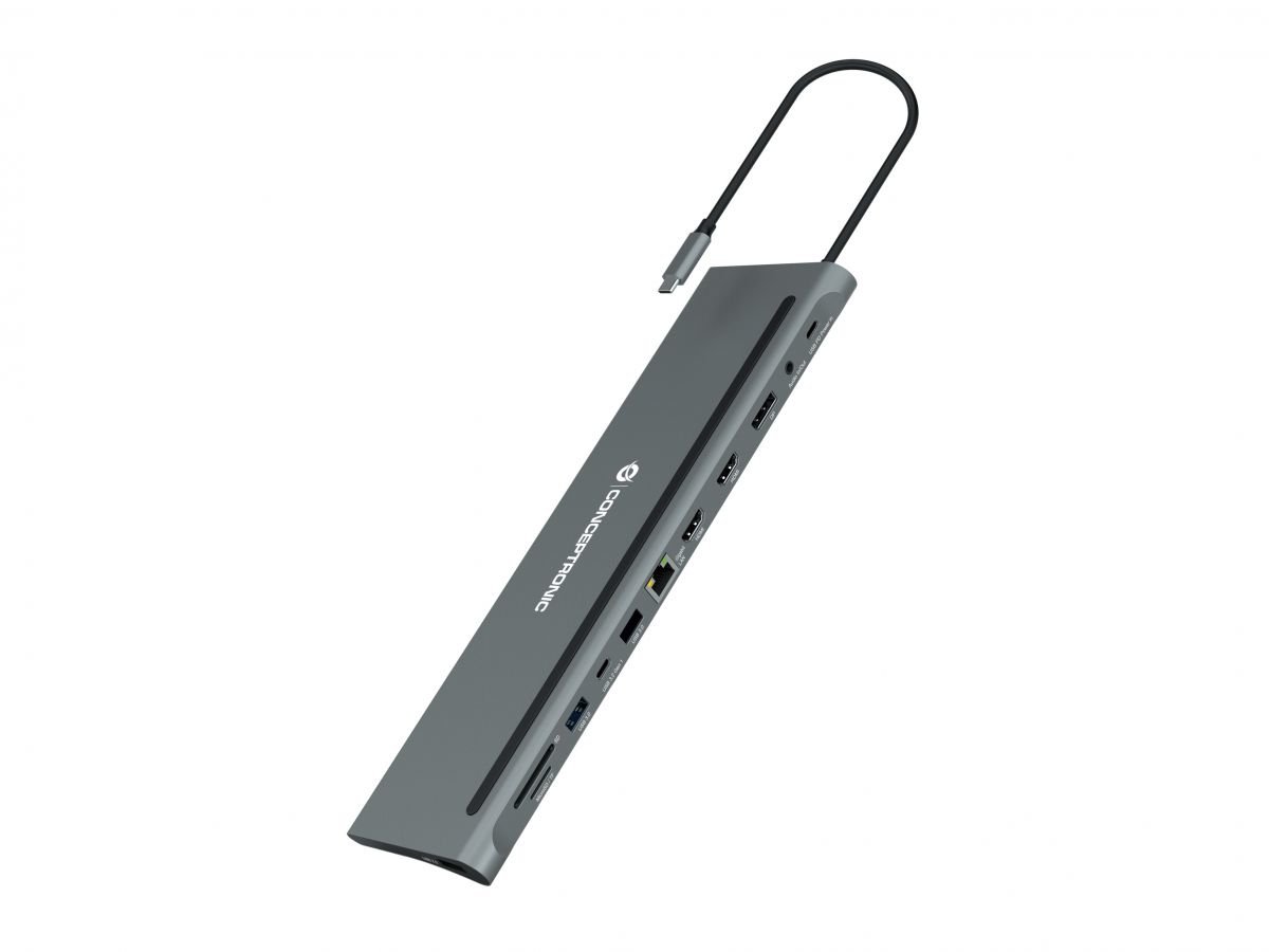 CONCEPTRONIC USB-C 12en1 — Dual HDMI, DisplayPort y Gigabit Ethernet 2
