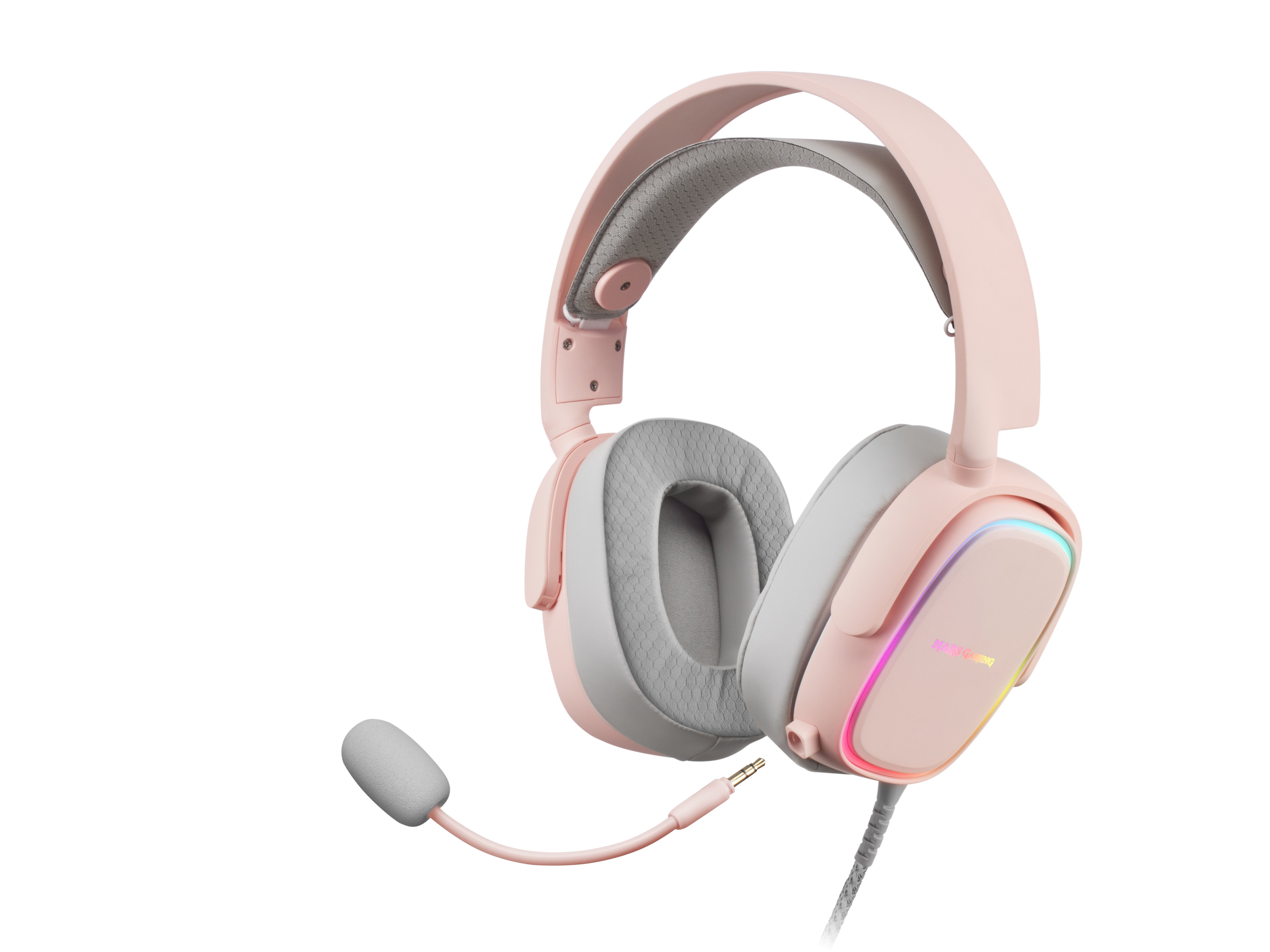 Headset MHAX PINK JACK 3.5mm Altavoces HI-FI de 53mm Microfono Extraible Iluminacion RGB Compatible PS4 — vista detalle 1