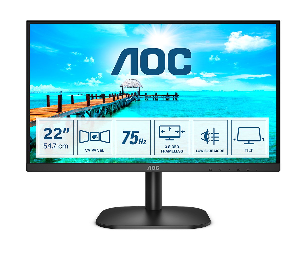 AOC 22B2H — Monitor 22" Full HD con HDMI y VGA