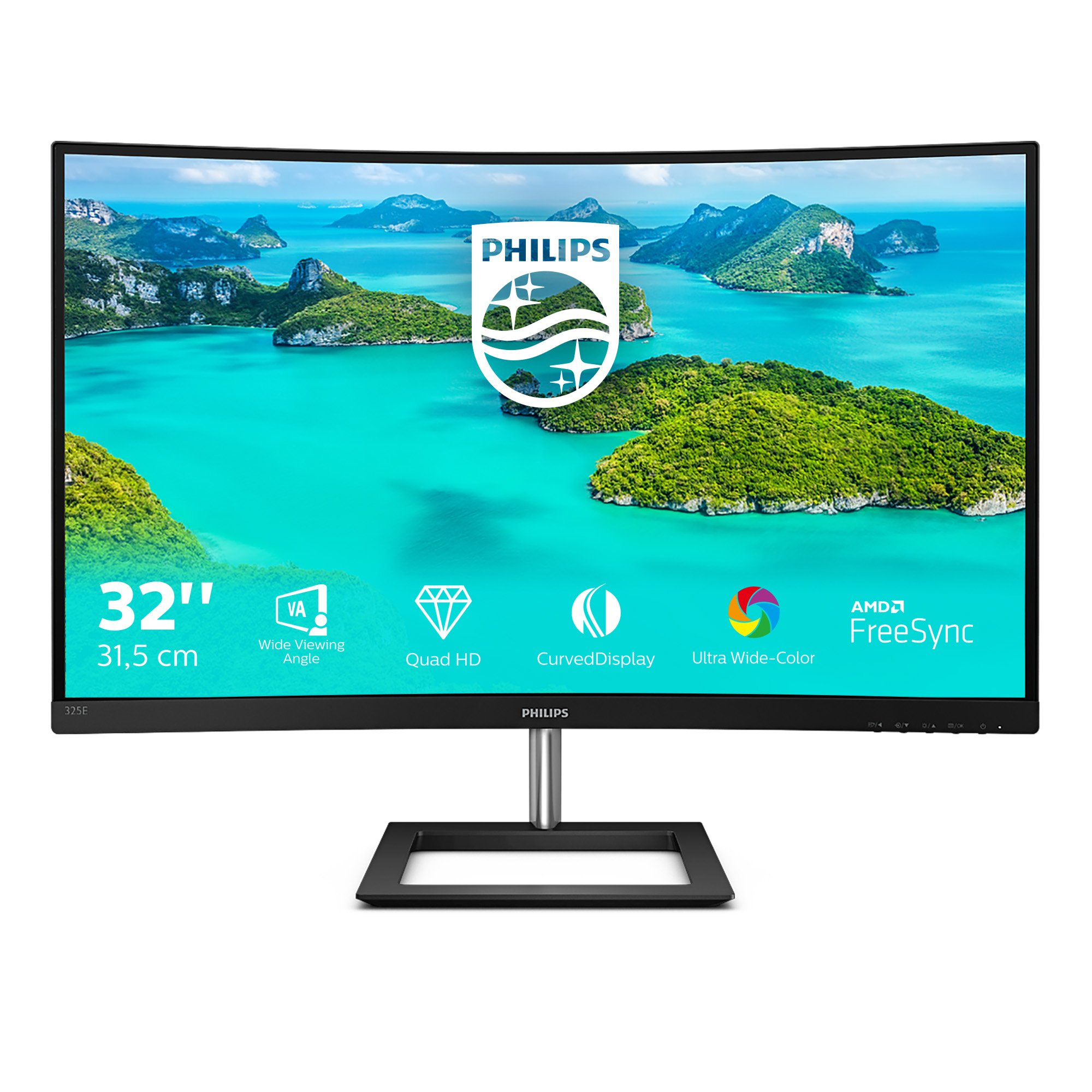 Monitor 32" DP HDMI VGA 325E1C/00 VA QHD 2560x1440 75hz 4ms 250cd VESA 100x100 Negro — vista detalle 1
