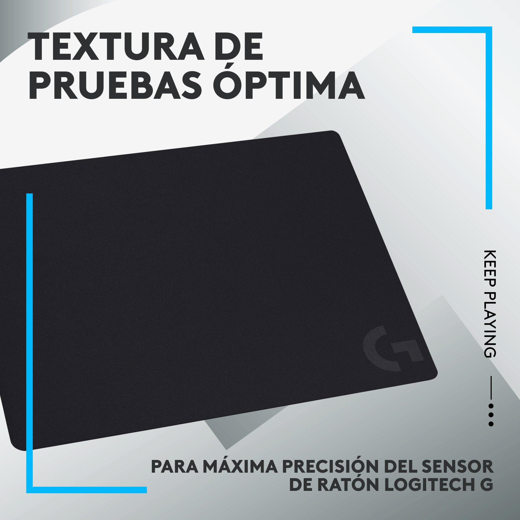 Alfombrilla Gaming G240 280x340mm 1mm Grosor TELA Textura Uniforme Color Negro — vista detalle 2