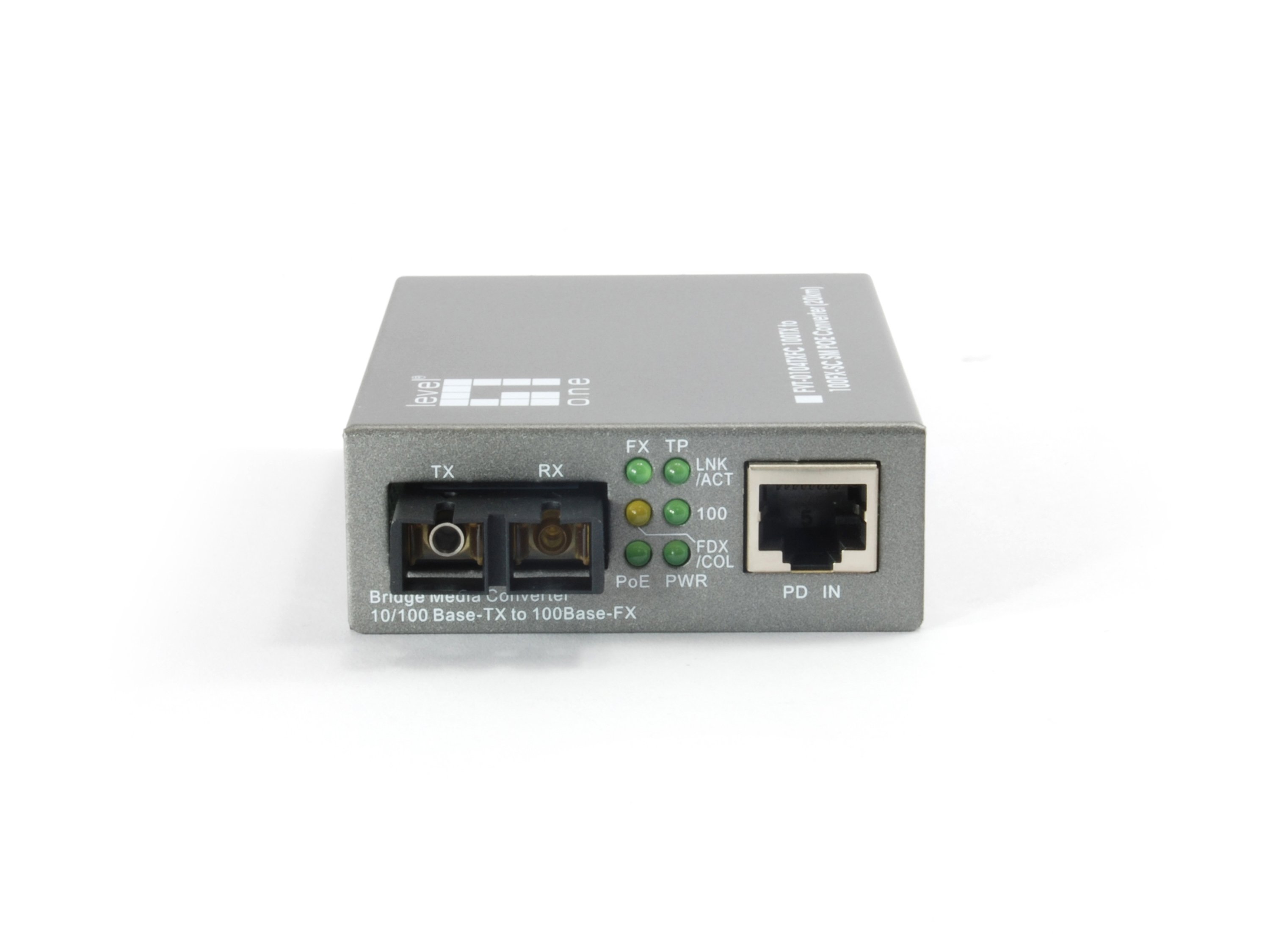 Conversor Fibra Optica 10/100TX a 100FX SC con POE (20km) — vista detalle 2