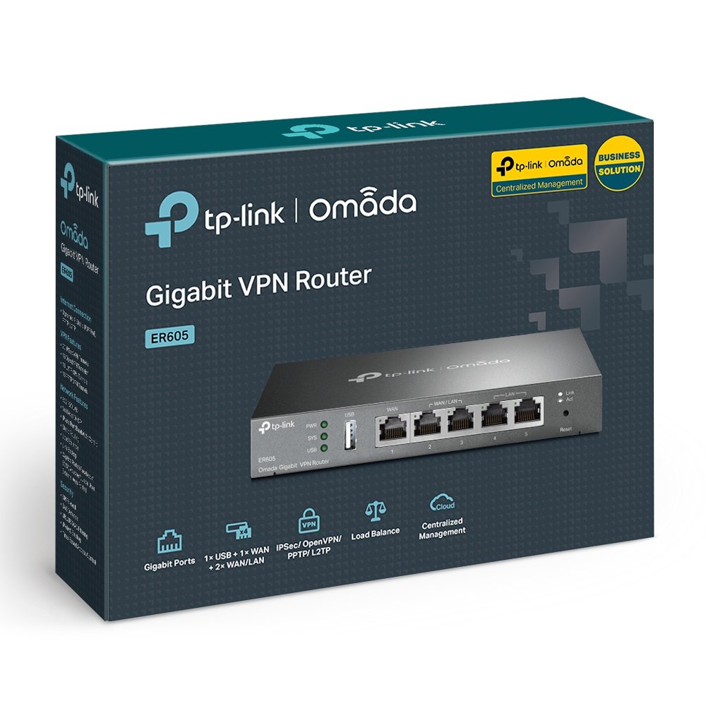 Router VPN TP-LINK ER605 (TL-R605) SAFE Stream 5P Gigabit MULTI-WAN 5