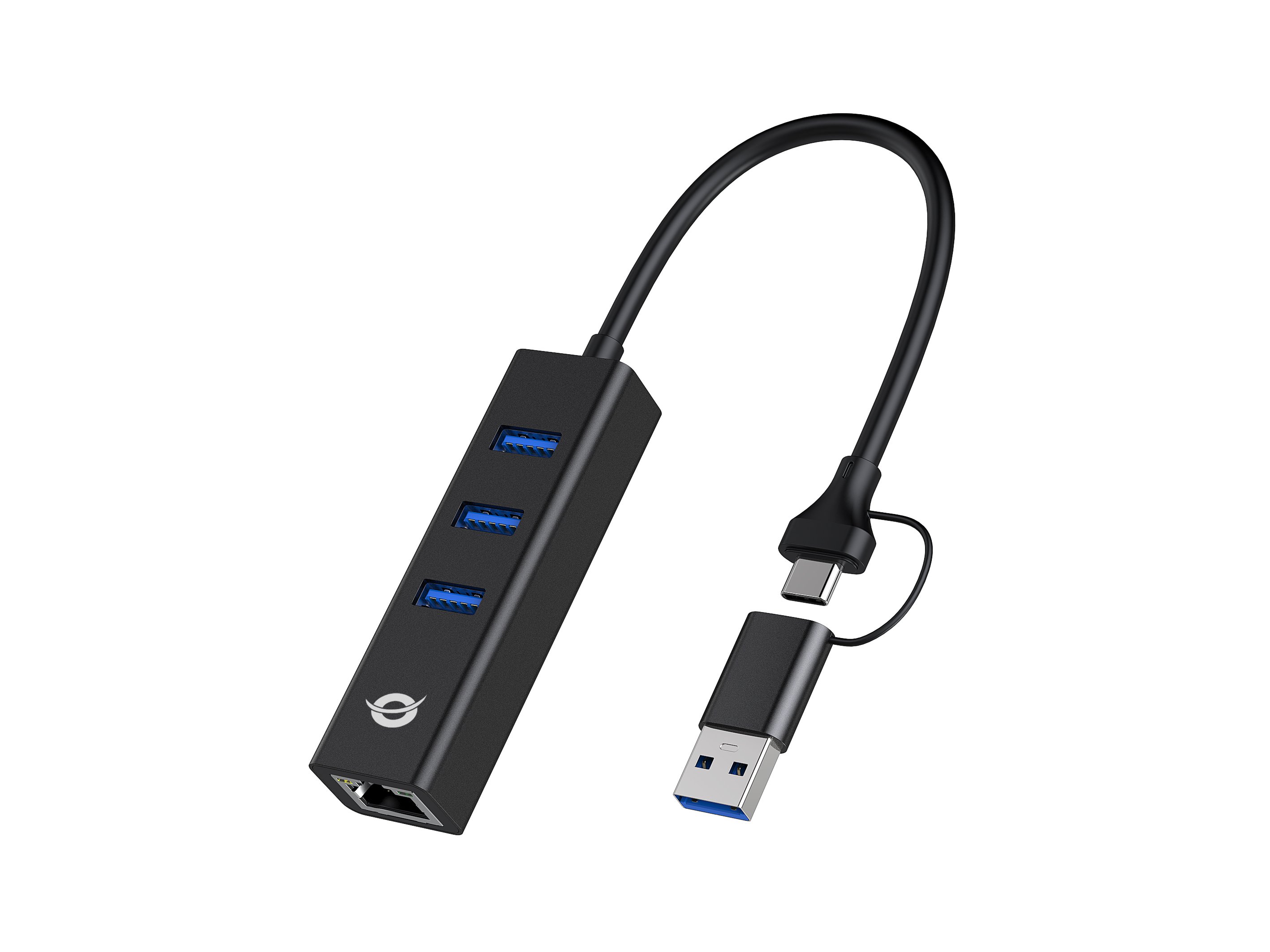 CONCEPTRONIC Adaptador USB-C — Ethernet Gigabit + Hub USB 3.0 3 puertos