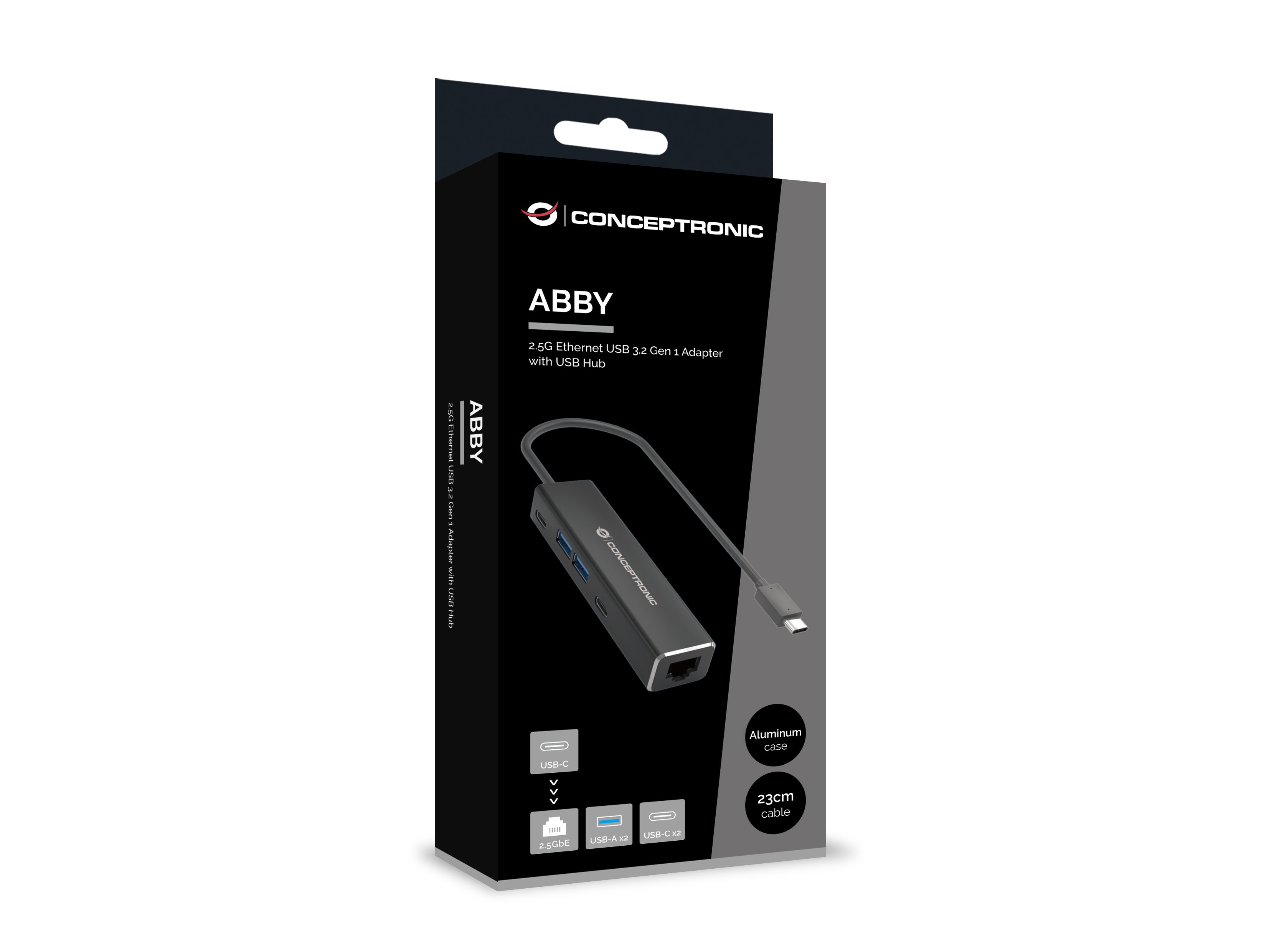 CONCEPTRONIC USB-C — Adaptador Ethernet 2.5Gb con Hub USB 3.2 4