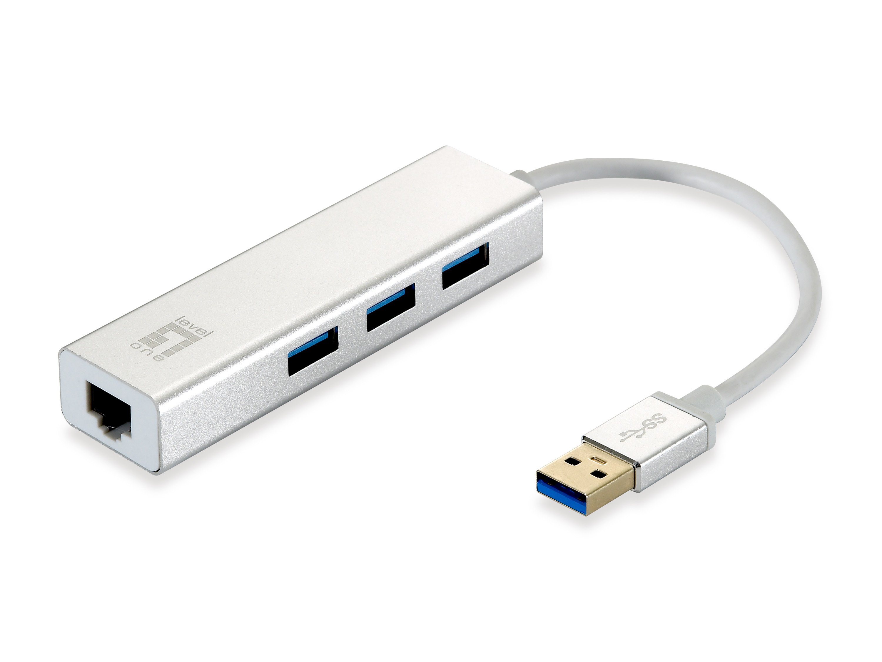 Level One Adaptador USB 3.0 Ethernet — Conexión Gigabit + Hub USB