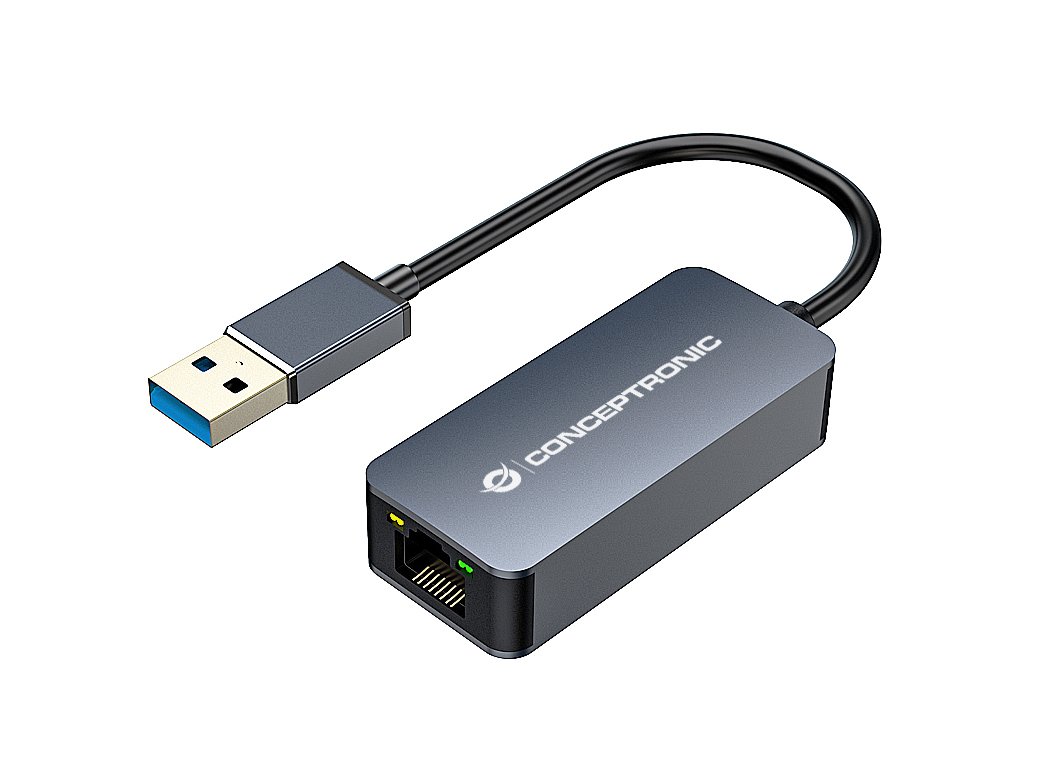 CONCEPTRONIC Adaptador USB 3.0 a Ethernet — 2.5 Gbps RJ45