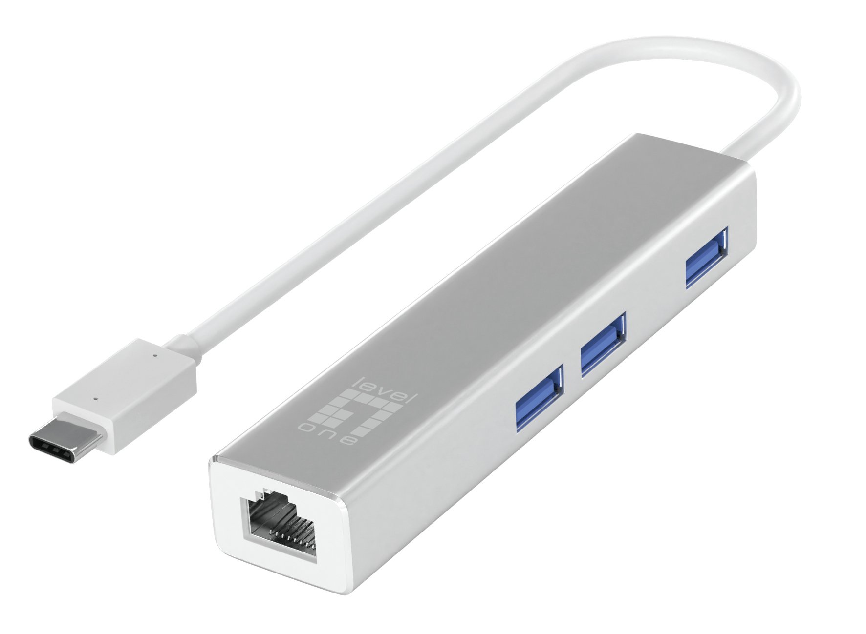 Level One USB-C — Adaptador Ethernet Gigabit + Hub USB 3.0