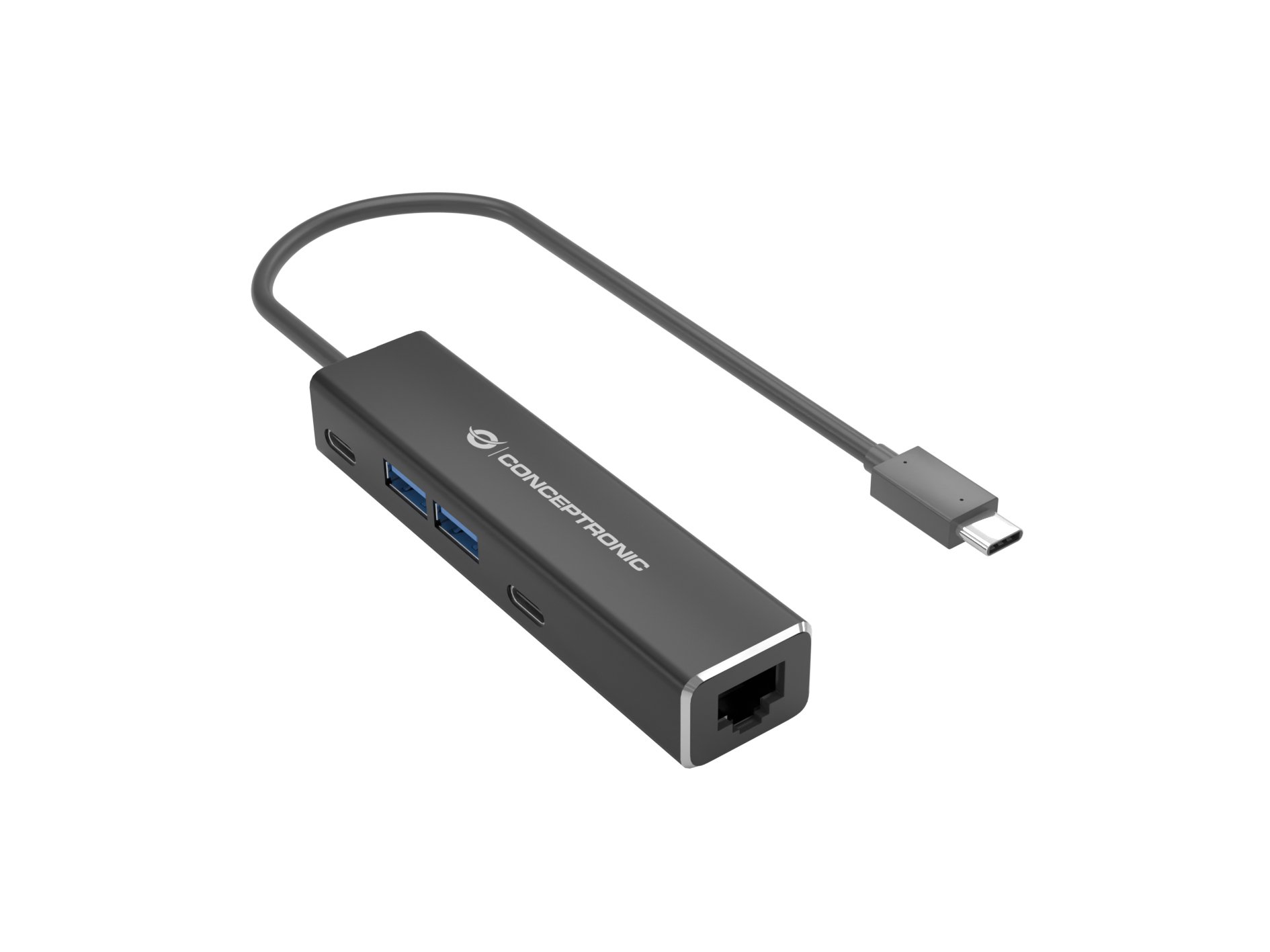 CONCEPTRONIC — Adaptador USB-C a Ethernet Gigabit con Hub USB 3.2