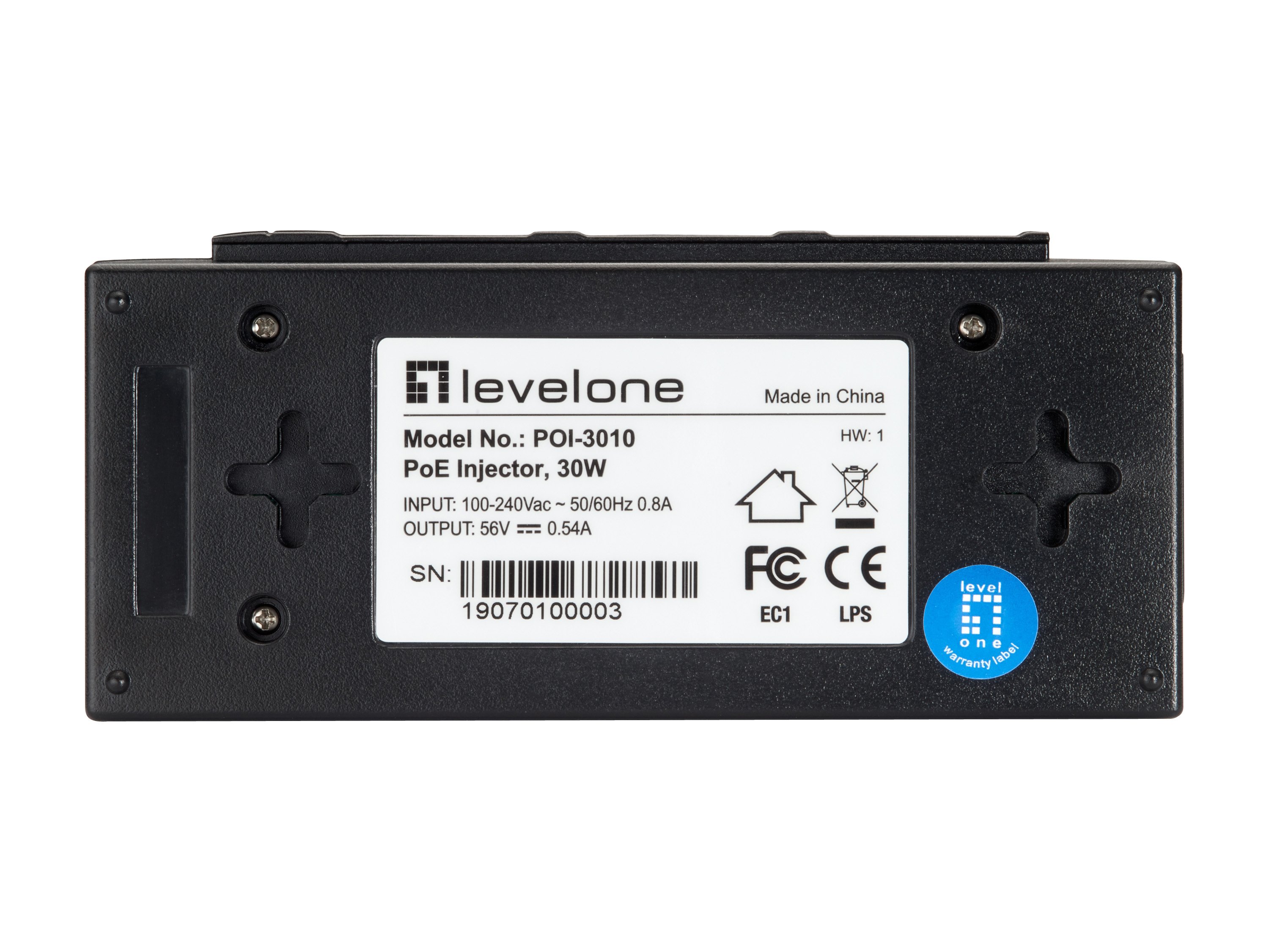 LEVEL ONE POE Injector — Alimentación por ethernet hasta 100m, 30W 6